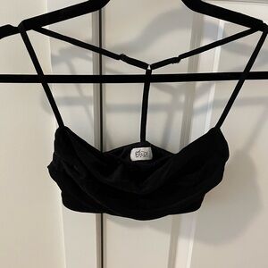 Oh Polly Shimmer Black Crop Top/Bralet